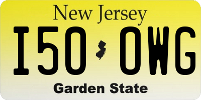NJ license plate I50OWG