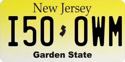 NJ license plate I50OWM