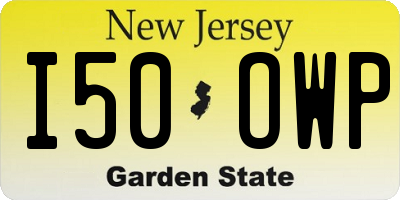 NJ license plate I50OWP