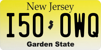 NJ license plate I50OWQ