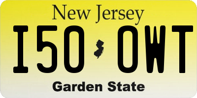 NJ license plate I50OWT