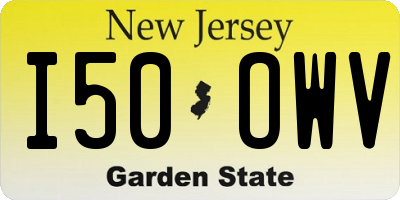 NJ license plate I50OWV