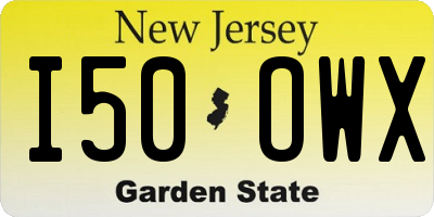 NJ license plate I50OWX