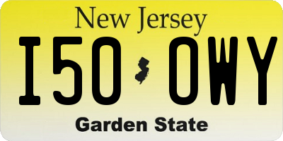 NJ license plate I50OWY