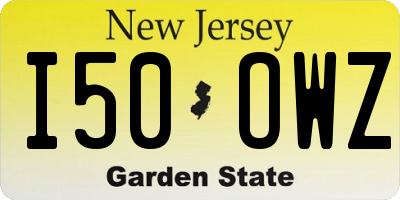 NJ license plate I50OWZ