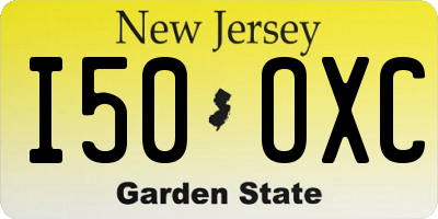 NJ license plate I50OXC