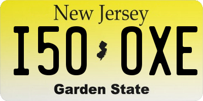 NJ license plate I50OXE