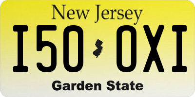 NJ license plate I50OXI