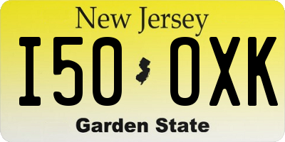 NJ license plate I50OXK