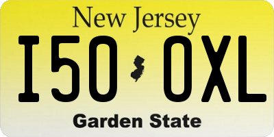 NJ license plate I50OXL