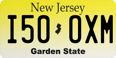 NJ license plate I50OXM