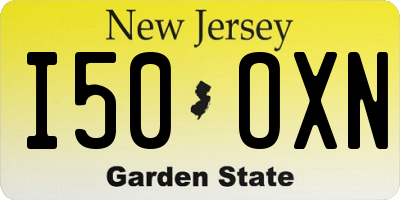 NJ license plate I50OXN
