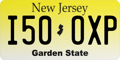 NJ license plate I50OXP