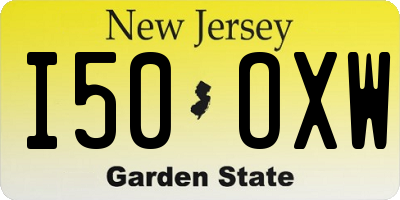 NJ license plate I50OXW