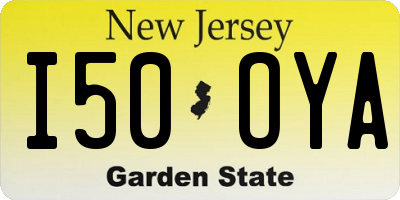 NJ license plate I50OYA