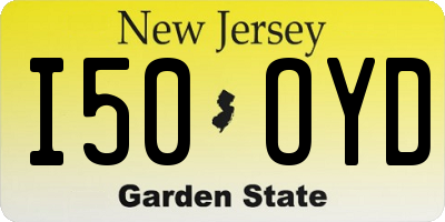 NJ license plate I50OYD