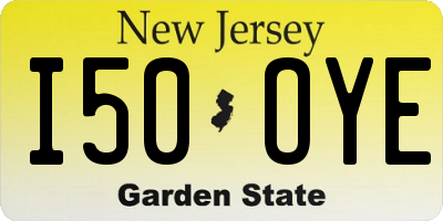 NJ license plate I50OYE