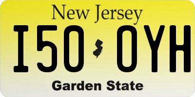 NJ license plate I50OYH