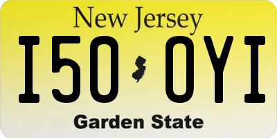 NJ license plate I50OYI