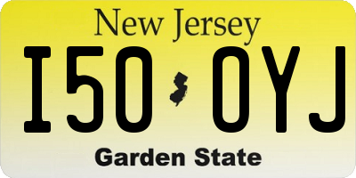 NJ license plate I50OYJ