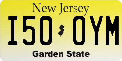 NJ license plate I50OYM