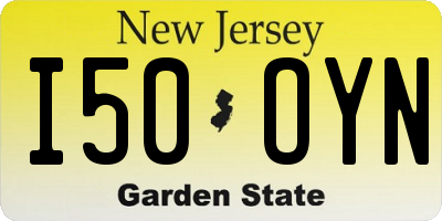 NJ license plate I50OYN