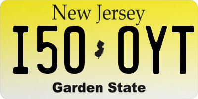 NJ license plate I50OYT