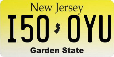 NJ license plate I50OYU