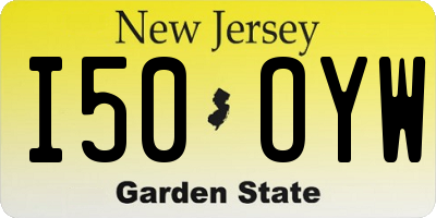 NJ license plate I50OYW