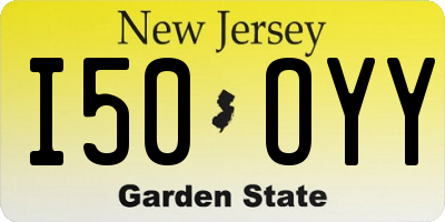 NJ license plate I50OYY