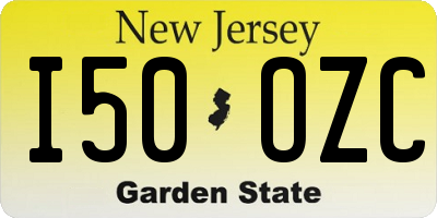 NJ license plate I50OZC