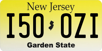 NJ license plate I50OZI