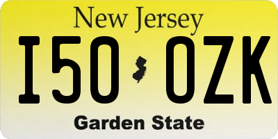 NJ license plate I50OZK