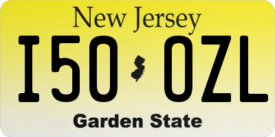 NJ license plate I50OZL