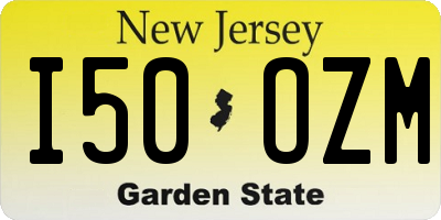 NJ license plate I50OZM