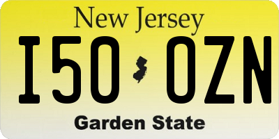 NJ license plate I50OZN