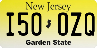 NJ license plate I50OZQ