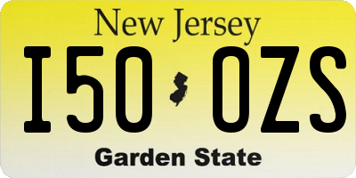NJ license plate I50OZS