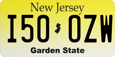 NJ license plate I50OZW