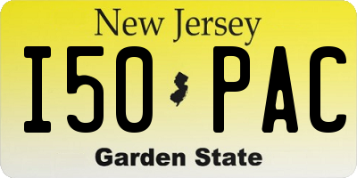 NJ license plate I50PAC