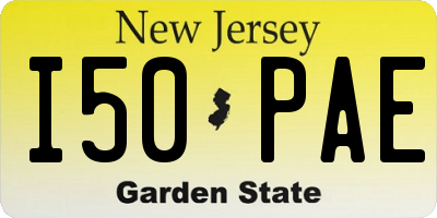 NJ license plate I50PAE