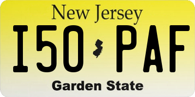 NJ license plate I50PAF