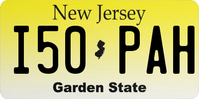 NJ license plate I50PAH