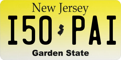 NJ license plate I50PAI