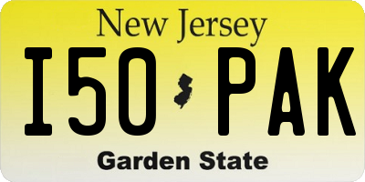 NJ license plate I50PAK