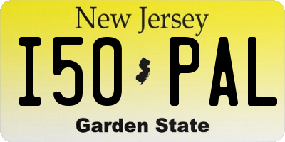 NJ license plate I50PAL