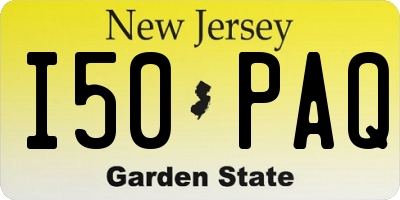 NJ license plate I50PAQ