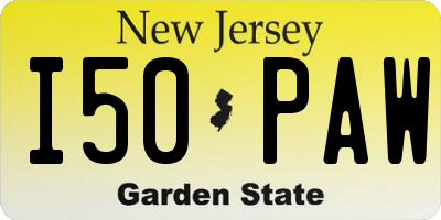 NJ license plate I50PAW