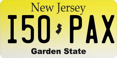 NJ license plate I50PAX