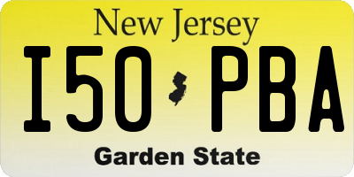 NJ license plate I50PBA